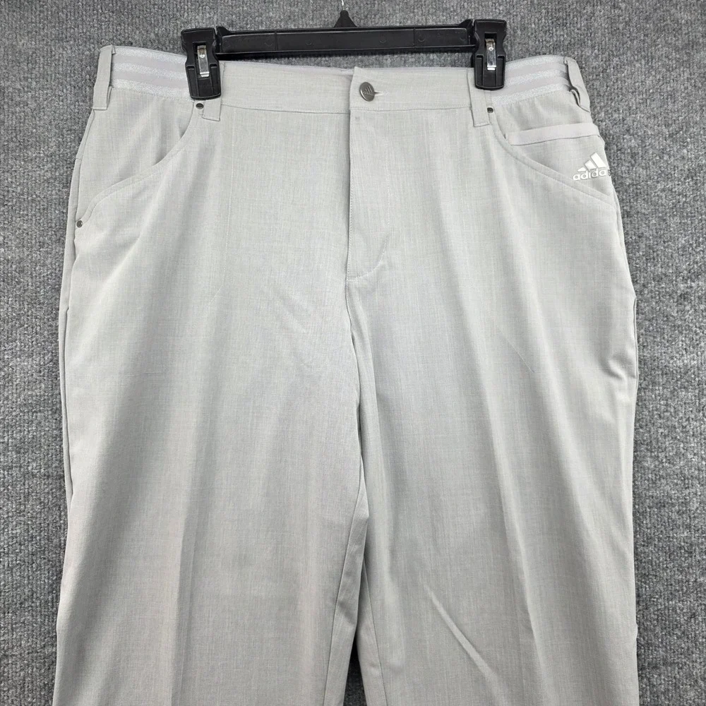Adidas Mens Golf Pants Light‎ Gray 36x30 Flat Front Performance Stretch